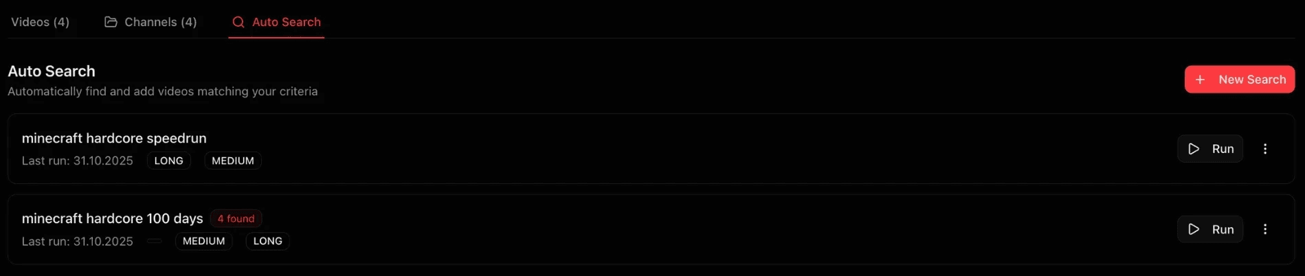 auto search tab
