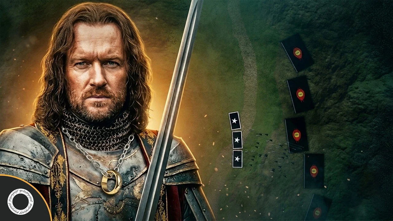 Lore of the Rings thumbnail showing Isildur beside a tactical map of the battle where the One Ring was lost